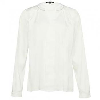 Satinbluse COMMA Gr. 44, beige (ecru), Damen