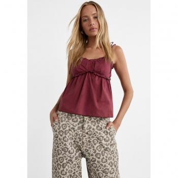 Spalline Fiocco Top Granata L Stradivarius