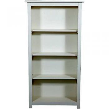 BISCOTTINI Antiqued white finish small bookcase solid lime wood 68x25x130 cm