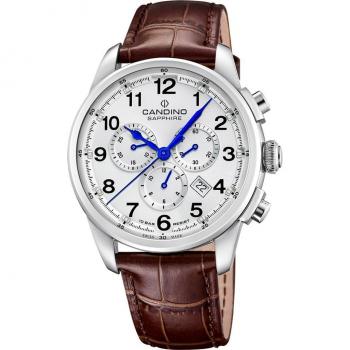 Reloj Candino Gents Sport C4745/1 Hombre Correa de Cuero Plateado