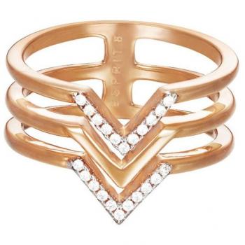 ESPRIT Ring Damen JW50215 Rose Zirkonia weiß Gr. 57