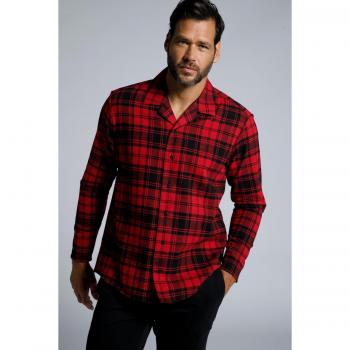 JP1880 Plus Size Red Flannel Pajama Top for Men, 6XL, Cotton