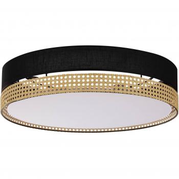 Rattan & Black Paglia Ceiling Fixture 60 cm