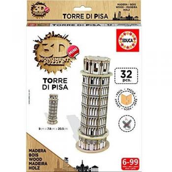 Puzzle 3D Madera Torre Pisa 32 Piezas Educa