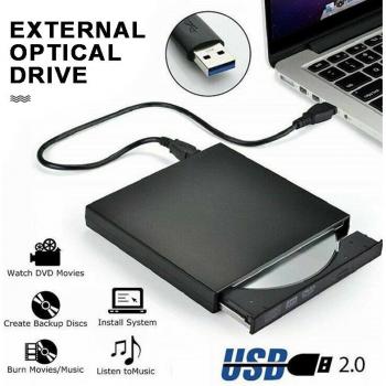 Slim USB 2.0 External Optical Drive for PC Laptop Mac Notebook
