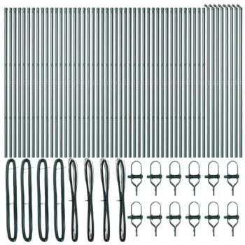 Clôture Vidaxl : 52 poteaux verts, diamètre 32 mm, hauteur 210 cm, acier galvanisé