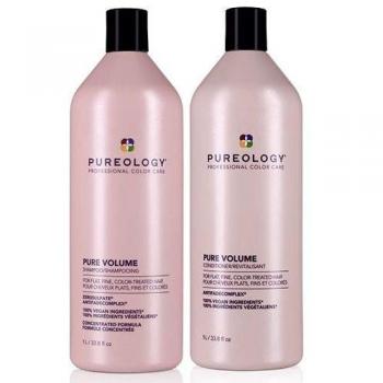 Pureology Pure Volume 1000 mL Shampoo + Conditioner (Clear)