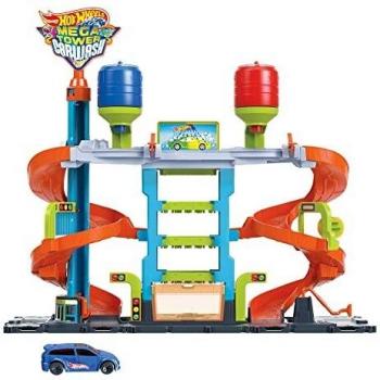 Hot Wheels City Mega Torre Autolavaggio con macchinina Color Shifters