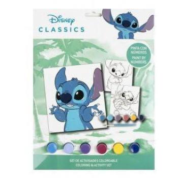 Kit artistique peinture par numéro Disney Stitch 6 images 18x20cm