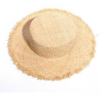 Island Breeze Rattan Sun Hat – 50 cm Wide-Brim Boater for Children (Boys/Girls)
