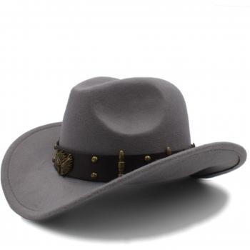 Lady's Black Wool Western Hat Size 56-58 cm