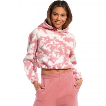 Mauve Pink Tie Dye Cropped Hoodie