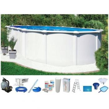 Ovalpool Supreme Weiss mit Bodenisolation