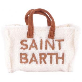 White Teddy Logo Mini Bag with Detachable Strap, Girls, MC2 Saint Barth