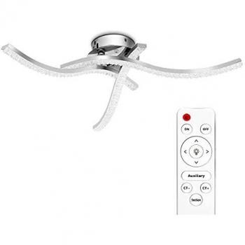 WOERIT Living Room Ceiling Lamp – 21W LED, 3‑Bar, Remote Dimmer