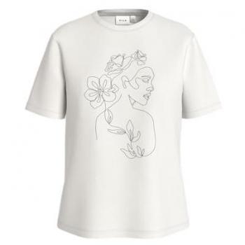 Vila T-Shirt Sybil 14108062 – Weiß – Lässiger Sitz