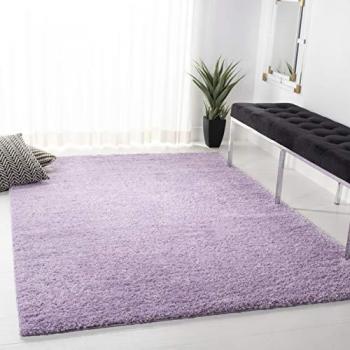 Plush Lilac Shag Area Rug 5'3 x 7'6
