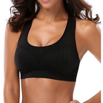 ComfortFit Black Women’s Mid‑Impact Sports Bra – AnGool