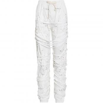 Männer/Frauen Punk-Streetwear-Hose mit Schnürung
