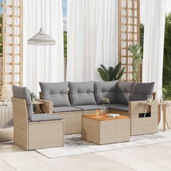 Séjour Torana : 6 Coussins Beige Résine Tressée