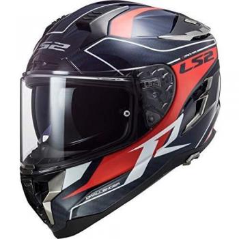 Casco LS2 FF327 Challenger CT2 Grid Azul Carbono Rojo