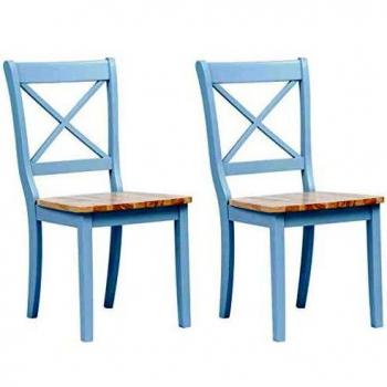 Sillas de Comedor de Madera Maciza, 2 Piezas, Gris y Madera Clara