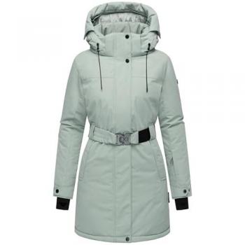 Navahoo Frostkuss 14 Damenwintermantel – abnehmbare Kapuze, Taillengürtel, Türkis XL