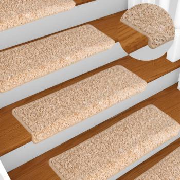 Tapis d'Escalier Décoratifs 15 pcs Doré 65x21x4cm
