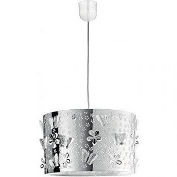 Butterfly Cylindrical Pendant Light Chrome 35x22cm