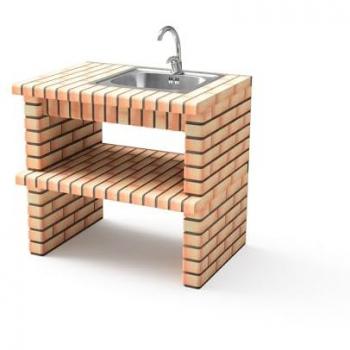Module Barbecue Béton avec Évier et Robinet