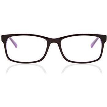 Rectangle Full Rim Plastic Men's Prescription Glasses Purple Size 55