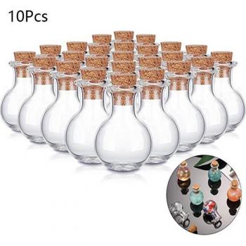 10 Pcs Clear Glass Wishing Bottles for DIY Projects