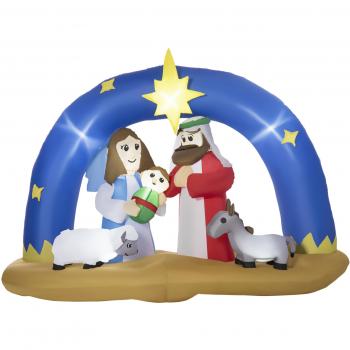 Decoración Inflable de Navidad con Luces LED 157 cm Nacimiento de Jesús