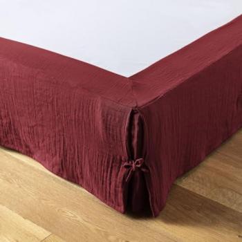 Papillon Chic 140 × 190 cm – Cache‑Sommier Gaïa, Gaze de Coton, Lie de Vin