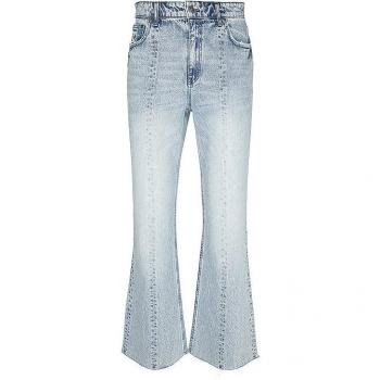 Karl Kani Herren Flared Fit Jeans Hellblau Größe 32