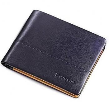 Teemzone Cartera Hombre Piel Pequeña Billetero Monedero de Cuero Vacuno