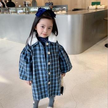 Veste d'extérieur à carreaux pour petite fille