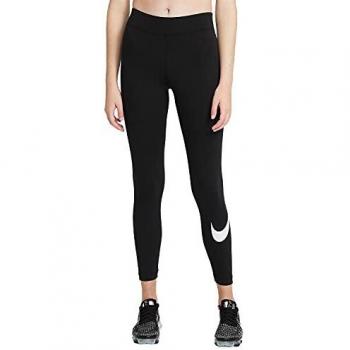 Nike Women's Black Mid Rise Swoosh Leggings