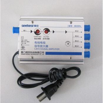 220V EU Plug 30dB Verstelbare Kabel 45-860MHz 2W TV Signaalversterker 1 In 4 Uit CATV Versterker