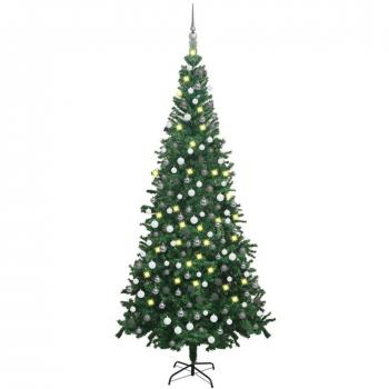 Vidaxl Pre-lit Christmas Tree with Ball Set 240 cm Green