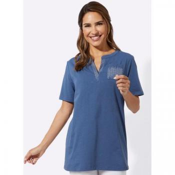 Rundhals T-Shirt Longshirt für Frauen