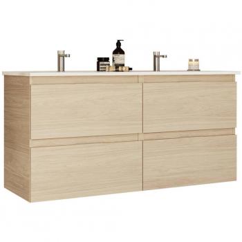 Meuble de salle de bain chêne Maya 120 cm avec fermeture douce