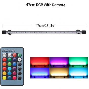 Aquarium Remote Control LED Light 18-59cm Colorful 90-260V for Amphibious Use