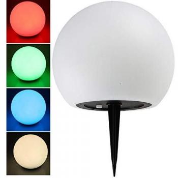 CHILITEC Solar LED-Kugelleuchte, Ø25 cm, RGB