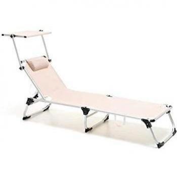 Lettino Mackay Bianco Pieghevole in Alluminio M0603-08