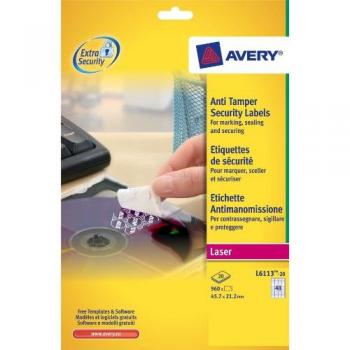 Avery 6113-20 FortiSeal Security Tags