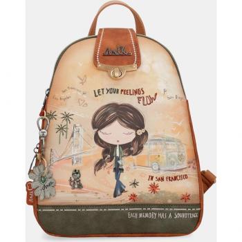 ANEKKE 38805-043 Mochila de mujer Camel Peace & Love