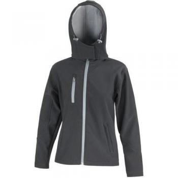 Core Lite Women's Softshell Hoodie – L Size, Dual‑Tone Black & Green
