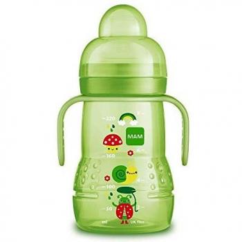 MAM Trainer+ Trinklernflasche für den Übergang, 220 ml, grün, ab 4 Monate