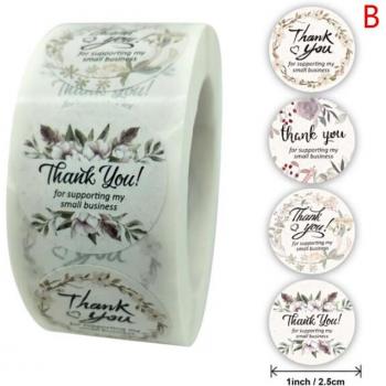 Autocollants de décoration fleurs merci 500 pièces